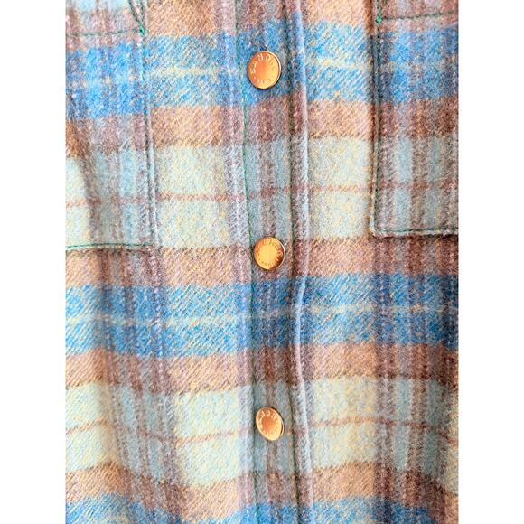 Sandro Blue/Green Jacket Virgin Wool Size Large NWT - Picture 3 of 9